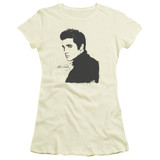 Elvis Presley Black Paint Classic Junior Women's Sheer T-Shirt Cream