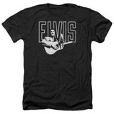 Elvis Presley White Glow Classic Adult Heather T-Shirt Black