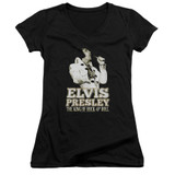 Elvis Presley Golden Classic Junior Women's V-Neck T-Shirt Black