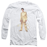 Elvis Presley Gold Lame Suit Classic Adult Long Sleeve T-Shirt White