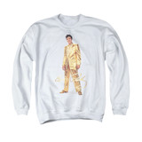 Elvis Presley Gold Lame Suit Classic Adult Crewneck Sweatshirt White