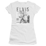 Elvis Presley With The Band Classic Junior Women's Sheer T-Shirt White