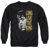 Elvis Presley Long Live The King Classic Adult Crewneck Sweatshirt Black