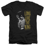 Elvis Presley Long Live The King Classic Adult V-Neck T-Shirt Black