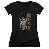 Elvis Presley Long Live The King Classic Junior Women's V-Neck T-Shirt Black