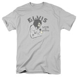 Elvis Presley Live In Memphis Classic Adult 18/1 T-Shirt Silver