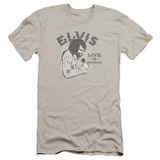 Elvis Presley Live In Memphis Classic Premuim Canvas Adult Slim Fit T-Shirt Silver