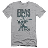 Elvis Presley Lets Rock Classic Adult 30/1 T-Shirt Silver