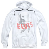 Elvis Presley Iconic Pose Classic Adult Pullover Hoodie Sweatshirt White
