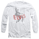 Elvis Presley Iconic Pose Classic Adult Long Sleeve T-Shirt White