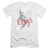 Elvis Presley Iconic Pose Classic Premuim Canvas Adult Slim Fit T-Shirt White