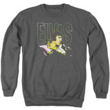 Elvis Presley Multicolored Classic Adult Crewneck Sweatshirt Charcoal