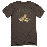 Elvis Presley Multicolored Classic Premuim Canvas Adult Slim Fit T-Shirt Charcoal