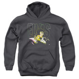 Elvis Presley Multicolored Classic Youth Pullover Hoodie Sweatshirt Charcoal