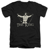 Elvis Presley Ornate King Classic Adult V-Neck T-Shirt Black