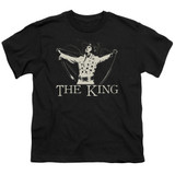 Elvis Presley Ornate King Classic Youth T-Shirt Black