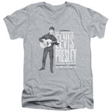 Elvis Presley In Person Classic Adult V-Neck T-Shirt Athletic Heather