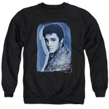 Elvis Presley Overlay Classic Adult Crewneck Sweatshirt Black