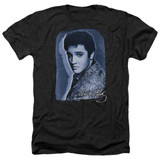 Elvis Presley Overlay Classic Adult Heather T-Shirt Black
