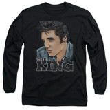 Elvis Presley Graphic King Classic Adult Long Sleeve T-Shirt Black