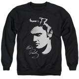 Elvis Presley Simple Face Classic Adult Crewneck Sweatshirt Black