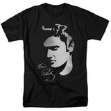 Elvis Presley Simple Face Classic Adult 18/1 T-Shirt Black