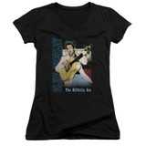 Elvis Presley Memphis Classic Junior Women's V-Neck T-Shirt Black