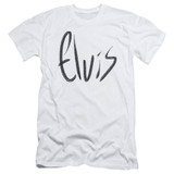 Elvis Presley Sketchy Name Classic Adult 30/1 T-Shirt White