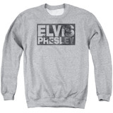 Elvis Presley Block Letters Classic Adult Crewneck Sweatshirt Athletic Heather