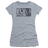 Elvis Presley Block Letters Classic Junior Women's Sheer T-Shirt Athletic Heather