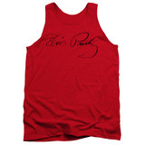 Elvis Presley Signature Sketch Classic Adult Tank Top T-Shirt Red