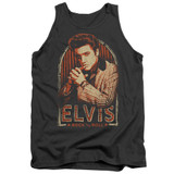 Elvis Presley Stripes Classic Adult Tank Top T-Shirt Charcoal