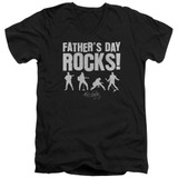 Elvis Presley Fathers Day Rocks Classic Adult V-Neck T-Shirt Black