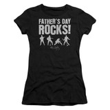 Elvis Presley Fathers Day Rocks Classic Junior Women's Sheer T-Shirt Black