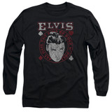 Elvis Presley Hail The King Classic Classic Adult Long Sleeve T-Shirt Black