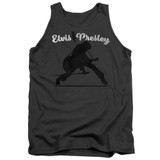 Elvis Presley Overprint Classic Adult Tank Top T-Shirt Charcoal