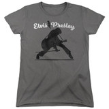 Elvis Presley Overprint Classic Women's T-Shirt Charcoal