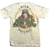 AC/DC Higher Voltage (Front/Back Print) Adult Sublimated T-Shirt White