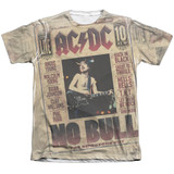 AC/DC No Bull (Front/Back Print) Adult Sublimated T-Shirt White