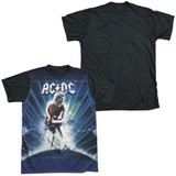 AC/DC Lightning Adult Sublimated T-Shirt White/Black