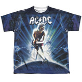 AC/DC Lightning Youth Sublimated Crew T-Shirt White