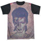 David Bowie Glam Adult Sublimated T-Shirt White/Black