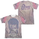 David Bowie Glam (Front/Back Print) Adult Sublimated T-Shirt White