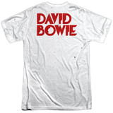 David Bowie Piercing Gaze (Front/Back Print) Adult Sublimated Crew T-Shirt White