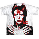 David Bowie Piercing Gaze (Front/Back Print) Youth Sublimated Crew T-Shirt White