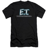 E.T. The Extra Terrestrial Logo Premium Canvas Adult Slim Fit 30/1 T-Shirt Black