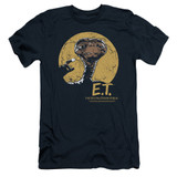 E.T. The Extra Terrestrial Moon Frame S/S Adult 30/1 T-Shirt Navy