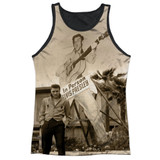 Elvis Presley Larger Than Life Adult Sublimated Tank Top T-Shirt White/Black