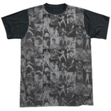 Elvis Presley TCB Crowd Adult Sublimated T-Shirt White/Black