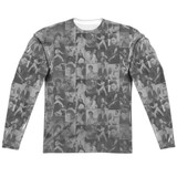 Elvis Presley TCB Crowd (Front/Back Print) Adult Sublimated Long Sleeve T-Shirt White
